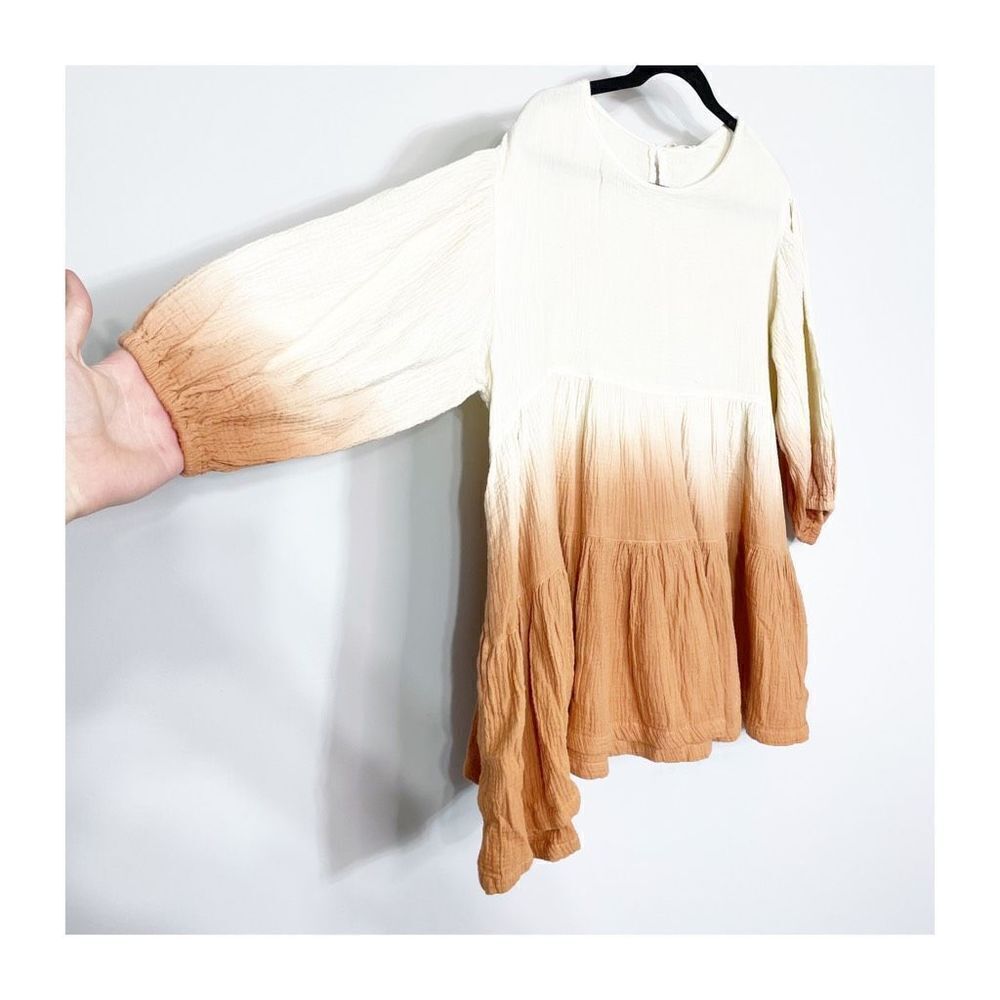 By Together Top Womens Orange Ombre Babydoll Longsleeve Blouse Ladies Small NEW - Picture 7 of 7